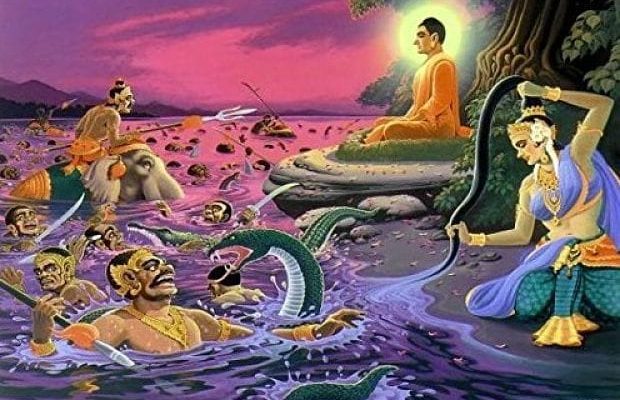 Joven mujer que salva a Buda de la muerte. 9) Phra Mae Thorani